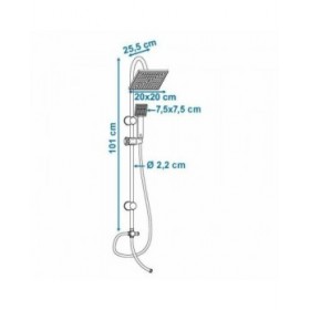 Colonna doccia Rousseau Soto Acciaio inossidabile ABS 150 cm 70 cm
