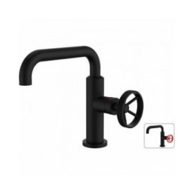 Rubinetto Monocomando Rousseau Metallo industriale Nero opaco