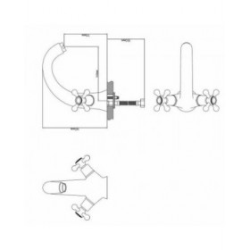 Rubinetto Bimando Rousseau Beverley Metallo Acciaio inossidabile Ottone