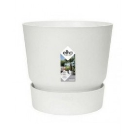 Vaso da Fiori con Piatto Elho Greenville Ø 39 x 36,8 cm Rotondo Bianco Plastica