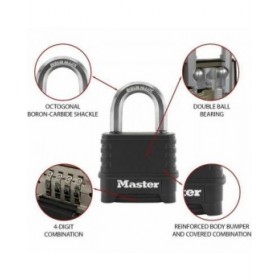 Lucchetto a combinazione Master Lock M178EURD Acciaio Zinco Nero