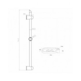 Asta doccia Rousseau Acciaio inossidabile 60 cm