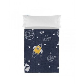 Set di Lenzuola HappyFriday Mr Fox Starspace Multicolore Singolo 2 Pezzi