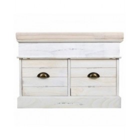 Cassapanca Alexandra House Living Bianco Legno di paulownia Legno MDF 35 x 50 x 70 cm