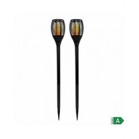 Set di torce solari da giardino Lumi Garden Maity Sun Mini Nero Plastica 70 cm (2 Unità)