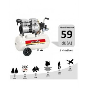 Compressore d'Aria MECAFER 425523 Orizzontale Silenzioso 8 bar 24 L