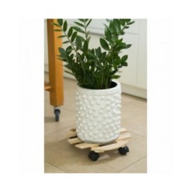 Supporto con Ruote per Vasi Nature Naturale Legno di abete