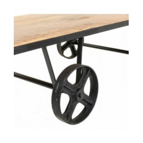 Tavolino da Caffè Alexandra House Living Marrone Nero Ferro Legno di mango 60 x 38 x 120 cm