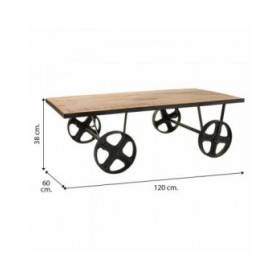 Tavolino da Caffè Alexandra House Living Marrone Nero Ferro Legno di mango 60 x 38 x 120 cm