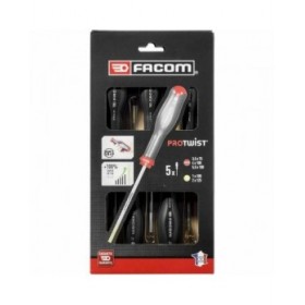 Set di Cacciaviti Facom Protwist AT.5PB Alba Plana Pozidriv 5 Pezzi