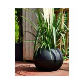 Vaso Riviera Nero Plastica Rotondo Sfera Ø 50 cm