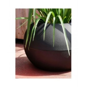Vaso Riviera Nero Plastica Rotondo Sfera Ø 50 cm