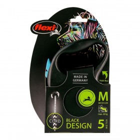 Guinzaglio per Cani Flexi BLACK DESIGN 5 m Azzurro Taglia M