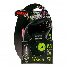 Guinzaglio per Cani Flexi BLACK DESIGN 5 m Rosa Taglia M