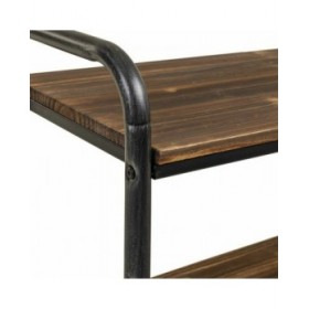 Scaffale Alexandra House Living Marrone Grigio Legno Metallo 34 x 58 x 98 cm Con ruote
