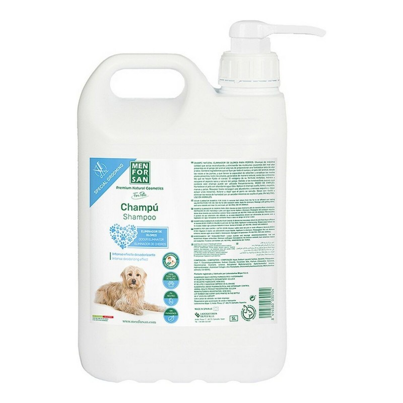 Shampoo per animali domestici Menforsan Talco 5 L Cane Eliminazione di odori