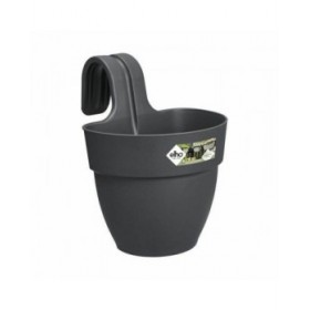 Vaso Elho Vibia 24,1 x 20,5 x 26,5 cm Antracite Plastica Rotondo Moderno 24 x 20,5 x 26,5 cm