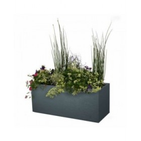 Vaso rettangolare da Balcone EDA Graphit Up Rettangolare Antracite 99,5 x 39 x 43 cm