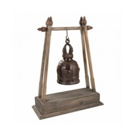 Campana Alexandra House Living Marrone Rame Legno Corda Ferro 16 x 72 x 48 cm