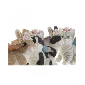 Statua Decorativa DKD Home Decor 11 x 13 x 15 cm animali (4 Unità)