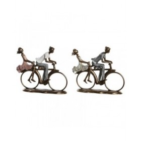 Statua Decorativa DKD Home Decor 27 x 9,5 x 23 cm Rosa Dorato Bianco (2 Unità)