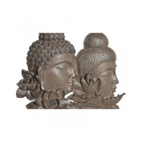 Statua Decorativa DKD Home Decor 23 x 8 x 42 cm Nero Marrone Buddha Orientale (2 Unità)