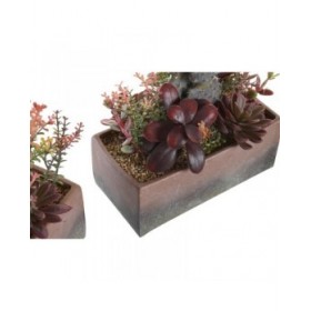 Pianta Decorativa DKD Home Decor 19 x 9 x 22 cm Rosa Arancio Cactus Gomma Eva polipropilene (2 Unità)