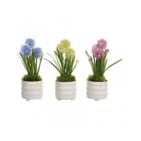 Pianta Decorativa DKD Home Decor Schiuma Azzurro Rosa Giallo polipropilene 15 x 15 x 30 cm (3 Pezzi)