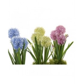 Pianta Decorativa DKD Home Decor Schiuma Azzurro Rosa Giallo polipropilene 15 x 15 x 30 cm (3 Pezzi)