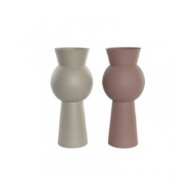 Vaso DKD Home Decor Beige Rosa Ferro 17 x 17 x 40,5 cm (2 Unità)