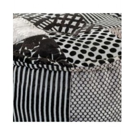 Puff Alexandra House Living Bianco Nero 50 x 40 x 50 cm