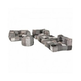 Puff Alexandra House Living Bianco Nero 50 x 40 x 50 cm