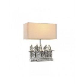 Lampada da tavolo DKD Home Decor 36 x 21,5 x 43 cm Argentato Beige Metallo Resina 220 V 50 W