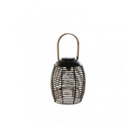 Lampada ad energia solare DKD Home Decor Marrone Nero Bambù Rattan 22 x 22 x 39 cm