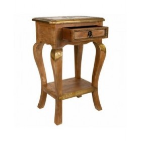 Comodino Alexandra House Living Dorato 28 x 61 x 38 cm