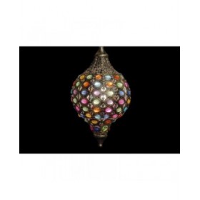 Lampadario DKD Home Decor Dorato Metallo Multicolore 40 W 50 W 24 x 24 x 42 cm