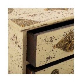 Scatola-Portagioie Alexandra House Living Crema Legno di mango 10 x 19 x 24 cm 5 cassetti
