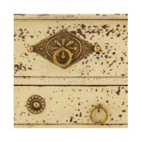 Scatola-Portagioie Alexandra House Living Crema Legno di mango 10 x 19 x 24 cm 5 cassetti