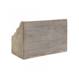 Contenitore per Sistemare Multiuso DKD Home Decor Bianco Naturale Legno di mango 32 x 13 x 21 cm (12 Unità)