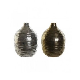 Vaso DKD Home Decor 20 x 20 x 28,5 cm Argentato Dorato Alluminio Moderno (2 Unità)