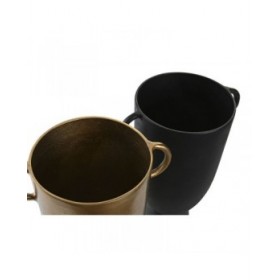 Vaso DKD Home Decor 25 x 18 x 41 cm Nero Dorato Alluminio Moderno (2 Unità)