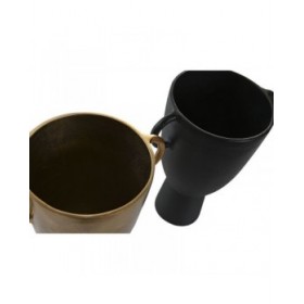 Vaso DKD Home Decor 23 x 16 x 29 cm Nero Dorato Alluminio Moderno (2 Unità)