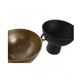 Vaso DKD Home Decor 34 x 28 x 26 cm Nero Dorato Alluminio Moderno (2 Unità)