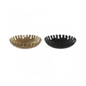 Centrotavola DKD Home Decor Nero Dorato Moderno 32 x 32 x 9 cm (2 Unità)