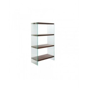 Scaffale DKD Home Decor Marrone scuro Cristallo Legno di noce Legno MDF 80 x 40 x 150 cm (1)