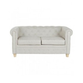 Divano DKD Home Decor 151 x 82 x 70 cm Naturale Legno Marrone Crema Vintage