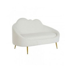 Divano DKD Home Decor Bianco Senape Metallo Nuvole Scandi 155 x 75 x 92 cm