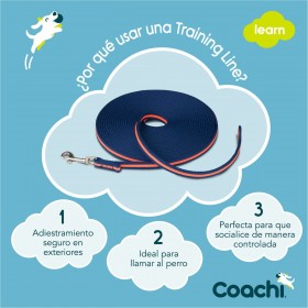 Guinzaglio da addestramento Coachi Azzurro 10m Allenamento
