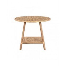 Tavolo aggiuntivo DKD Home Decor 61 x 61 x 46 cm 61 x 61 x 49 cm Marrone Rattan