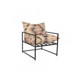 Poltrona DKD Home Decor 70 x 75 x 85 cm Nero Metallo Multicolore